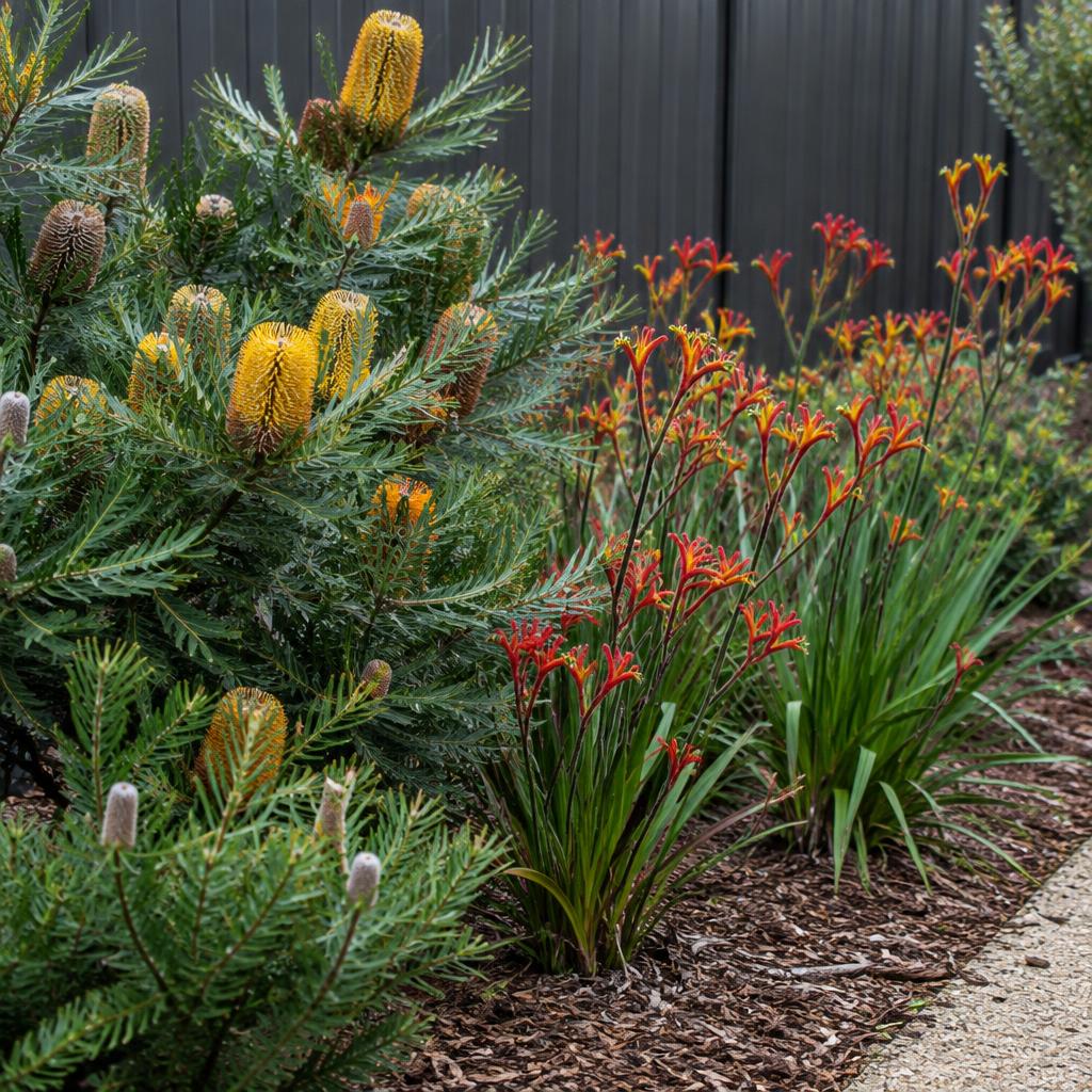 Banksia & kangaroo paw beds